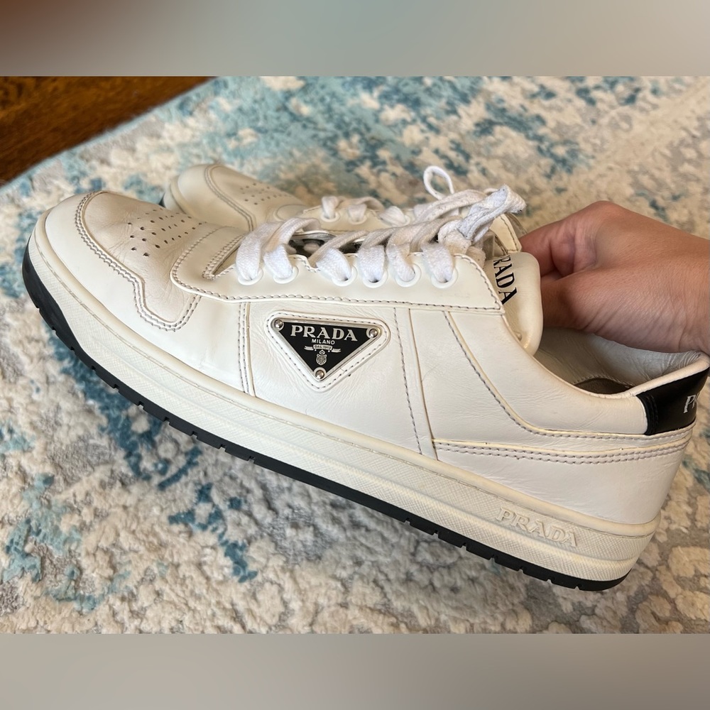 Prada low top white leather sneakers 39.5 EU - Picture 11 of 13